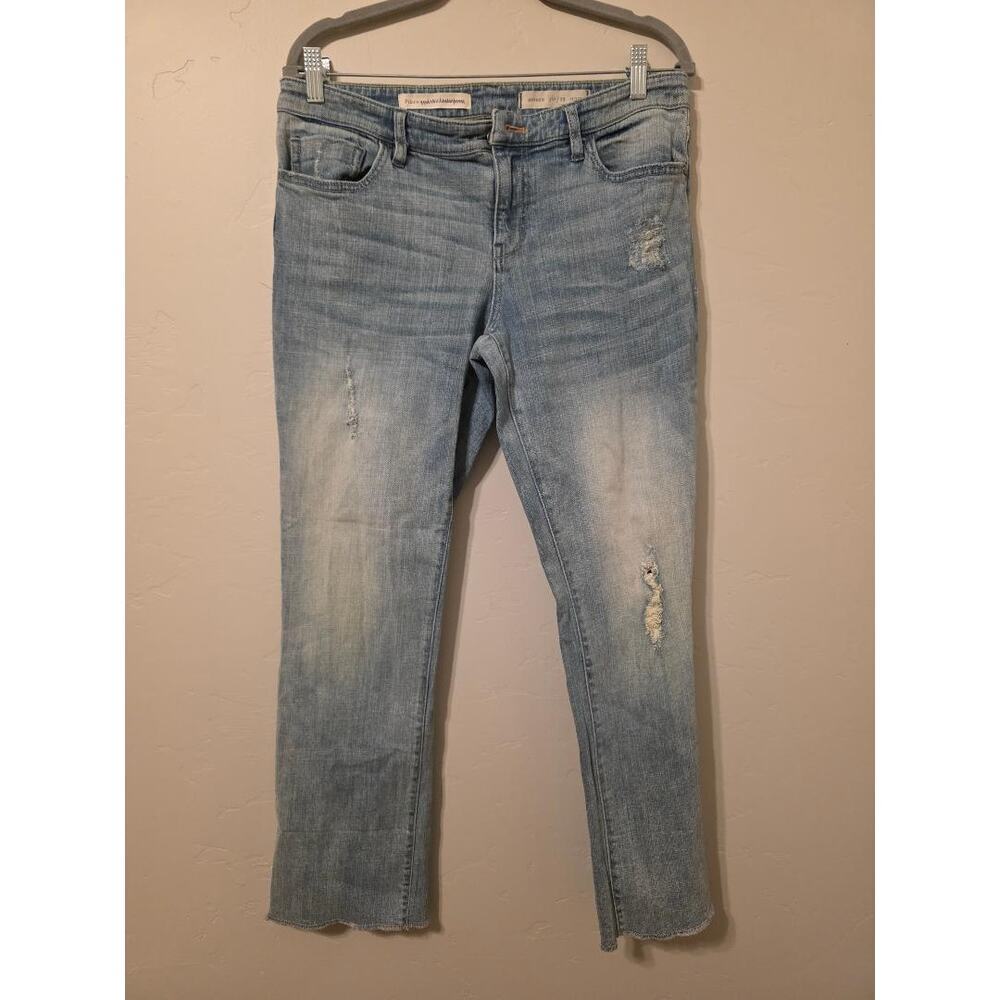 Anthropologie Pilcro Hyphen Jeans Size 29 Petite Distressed Raw Hem Light Wash